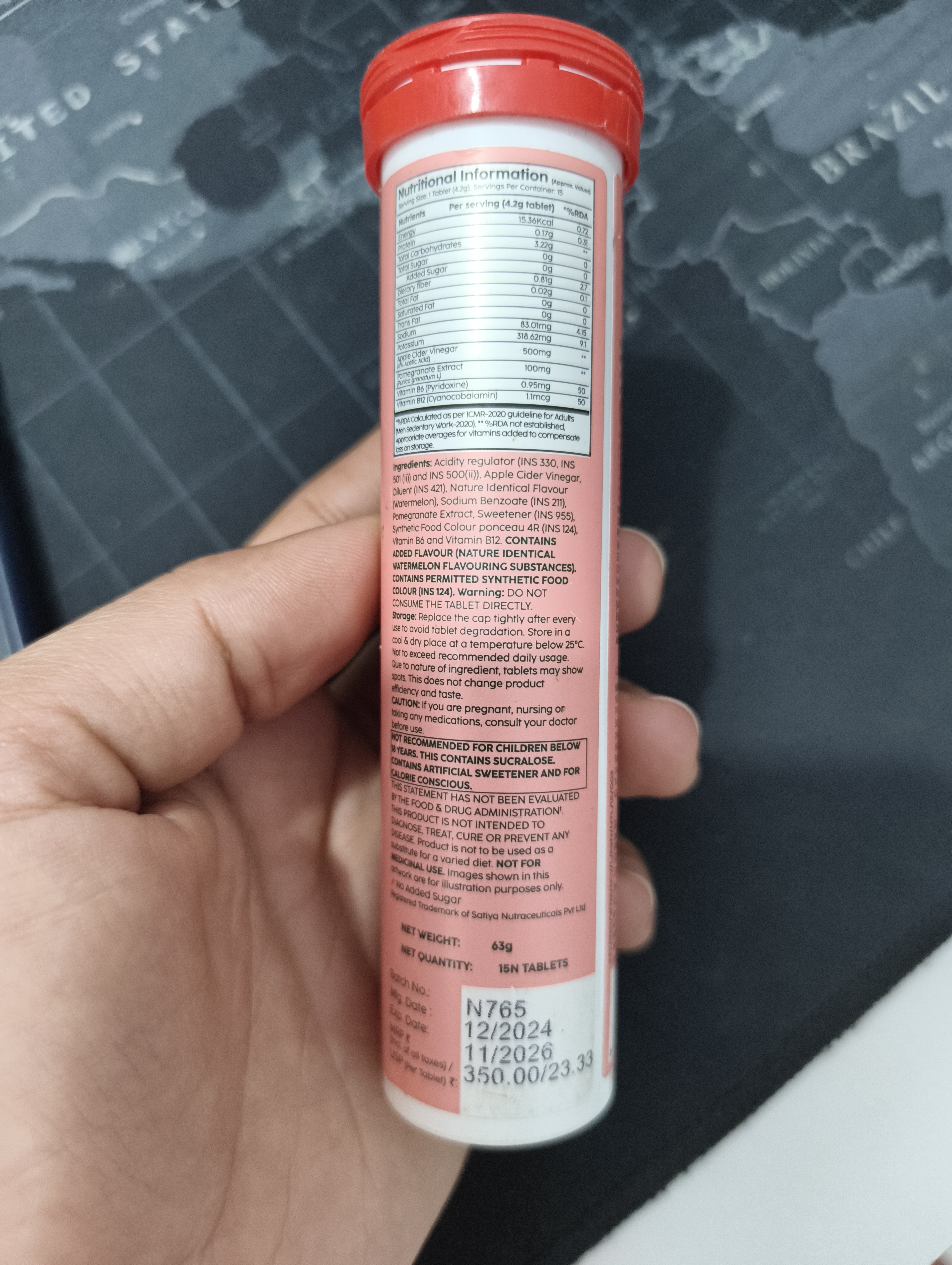 Plix Apple Cider Vinegar (with the mother) – Bubbly Effervescent (Watermelon Flavour)_img_1