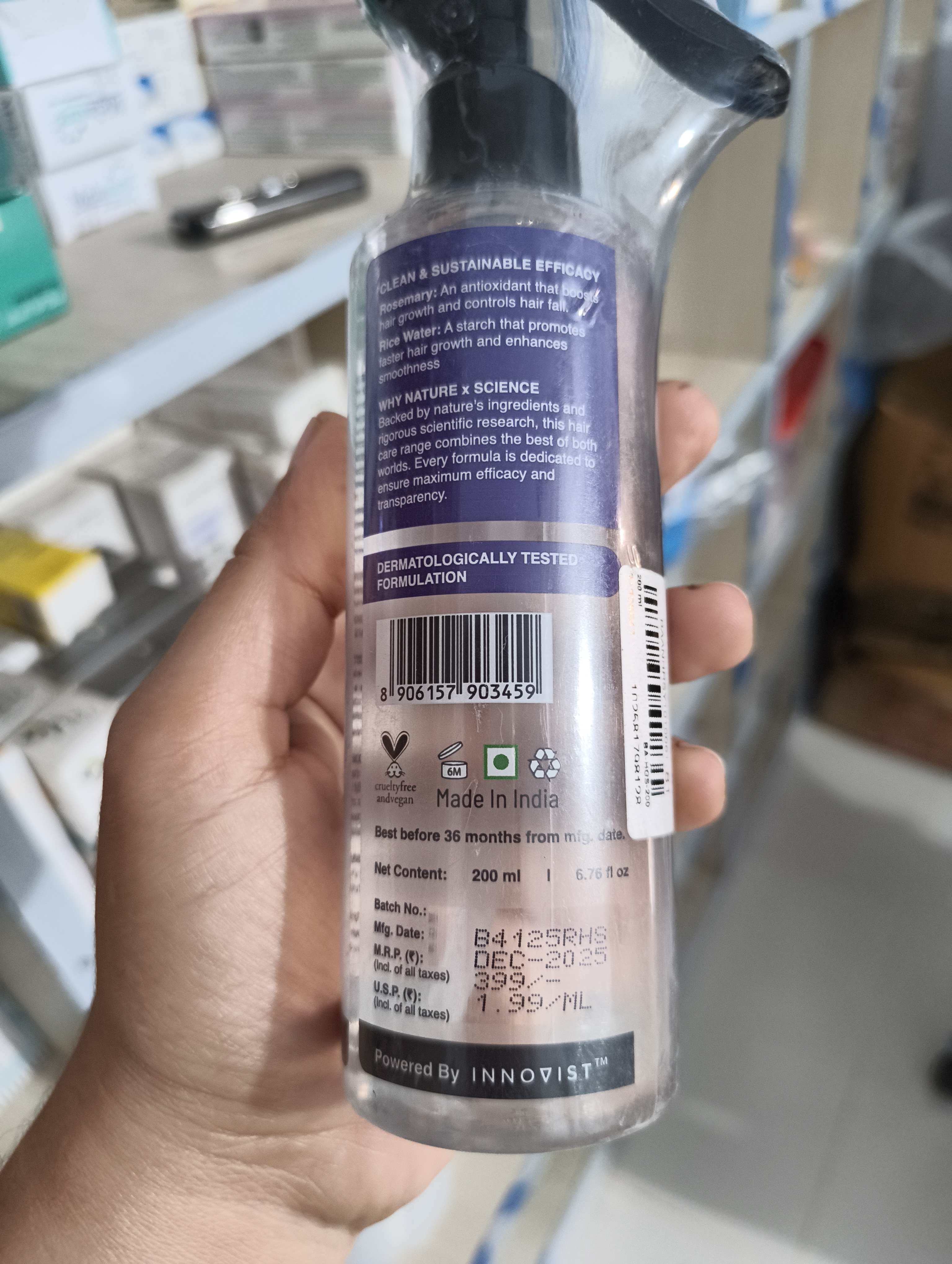 Bare Anatomy Rosemary & Rice Water Hair Growth Spray - 200ml_img_2