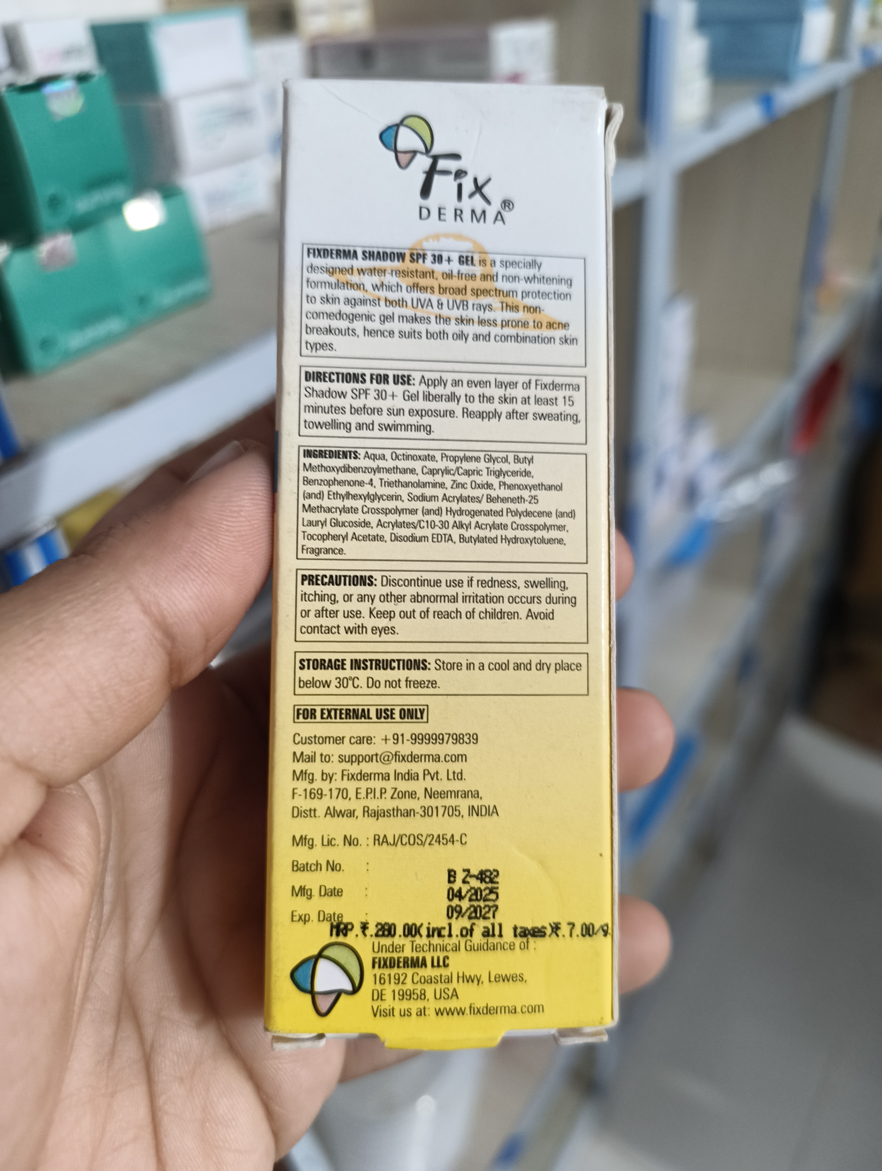 Fixderma Shadow SPF 30+Gel PA+++ 40g_img_2