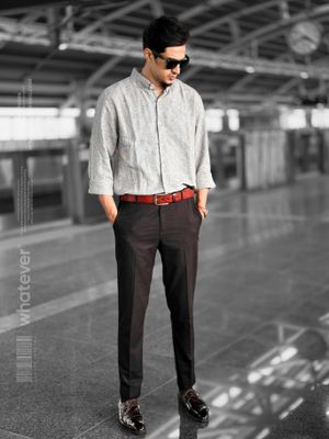 Silver Texture Oversized Full Sleeve Shirt (Ash)_img_2