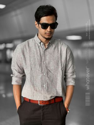 Silver Texture Oversized Full Sleeve Shirt (Ash)_img_3