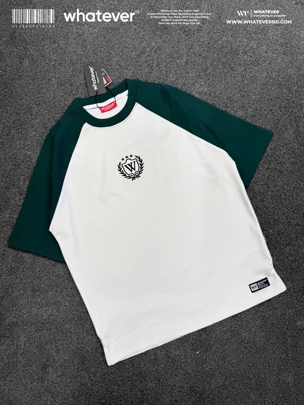 Raglan White Green