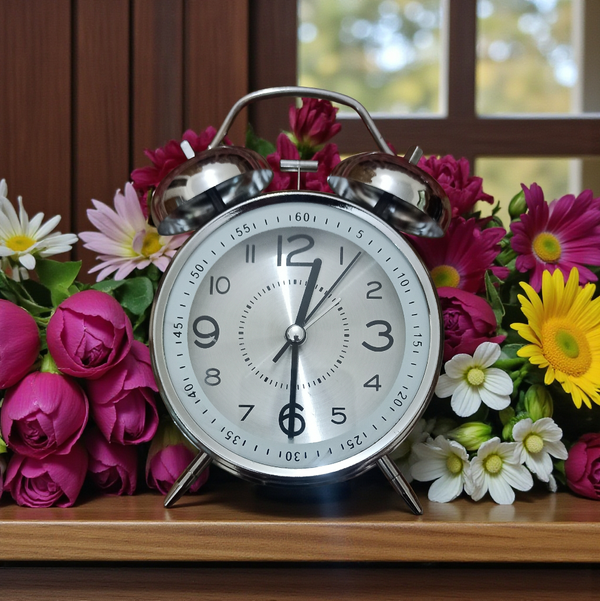 Classic Double Bell Metal Alarm Clock – Stylish Desk & Bedside Clock