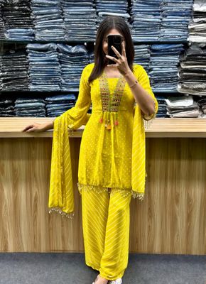 Bandhani Sharara suit (Yellow)_img_0