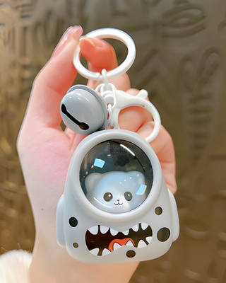 Astronaut cat book bag glowing night light keychain_img_1
