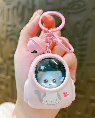 Astronaut cat book bag glowing night light keychain_img_2