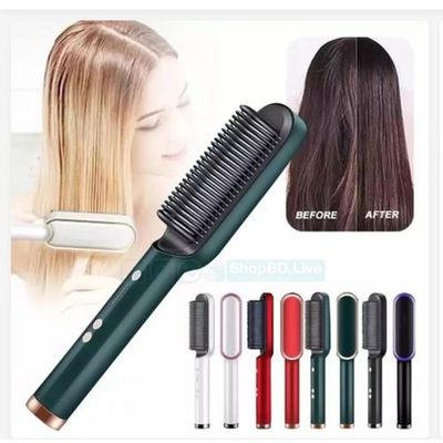 2 in 1 Professional Hair Straightener Comb | Fast Heating PTC Electric Styling Brush | Beard & Hair Straightening Comb Price in BD_img_1