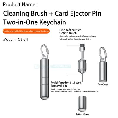 Mobile Phone SIM Card Ejector Tool Earphone Cleaning Pen High End Portable Keychain for Bluetooth Earphones and Earpiece Compartments_img_1