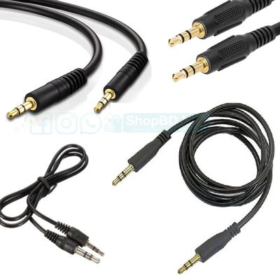 3.5mm Male to Male Stereo Audio Cable – AUX Cable for Car, PC, Speaker & Headphone | Black | Price in BD_img_0