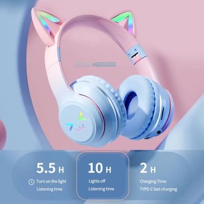 PM-35 Cat RGB Bluetooth Headphone | Wireless Gaming Headset with Cat Ears | Price in BD_img_1