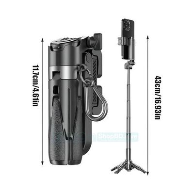 P15 Mini Flexible Selfie Stick Tripod with Wireless Remote | 2-in-1 Extendable Phone Stand | Price in BD_img_2