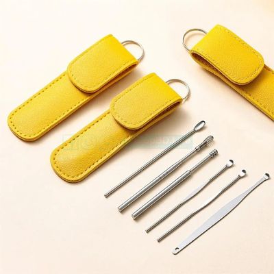 6pcs Set Stainless Steel Ear Cleaner Set – Spring Ear Wax Remover Spoon Kit | Safe & Reusable | Price in BD_img_1