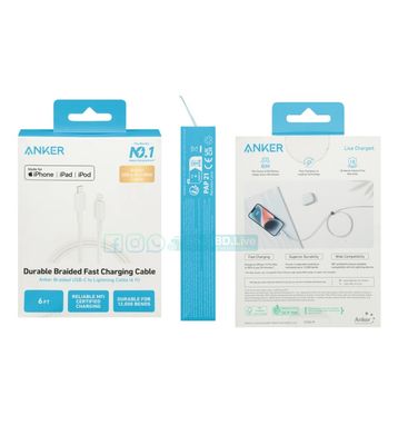 Anker Fast Charging Cable, Durable, Braided, 6 FT USB-C toip lightning_img_0