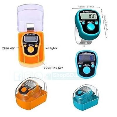 Digital Tasbih Tally Counter with LED Light & Box – 5 Digit Finger Counter | Price in BD_img_1