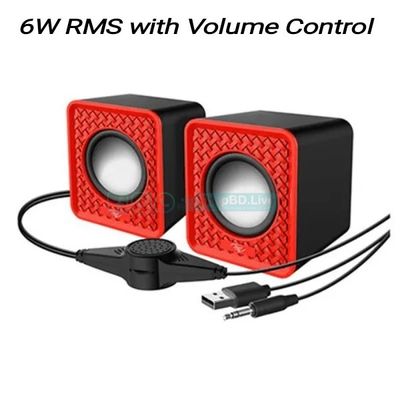 Mini USB Multimedia Speaker 2.0 Channel 3W x2 Portable Speaker for PC, Laptop & Mobile | Price in BD_img_1