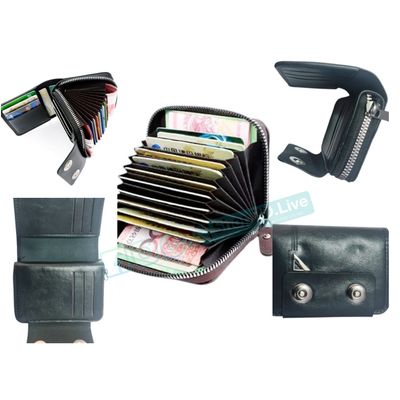 Credit & Debit Card Holder Leather Wallet for Men & Women – RFID Blocking Multi-Card & Visiting Card Holder Brown, Coffee, Black | Price in BD_img_0