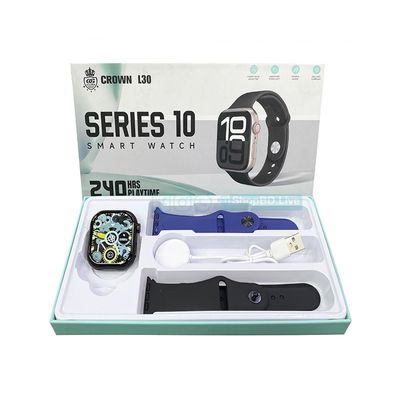 Crown L30 Series 10 Smart Watch – Bluetooth Calling | 1.8" HD Touch Display | Wireless Charging | Fitness Tracker | 2 Straps_img_0