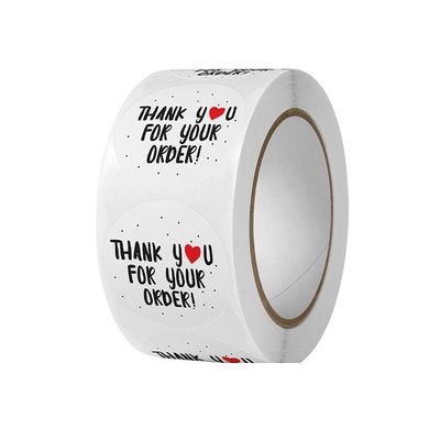 Thank You Stickers 500pcs Roll Round White Decorative Gift Tag Coated Paper for Ordering Store Sealing_img_2