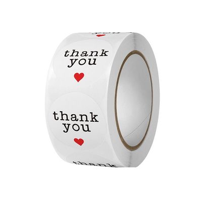 Thank You Stickers 500pcs Roll Round White Decorative Gift Tag Coated Paper for Ordering Store Sealing_img_3