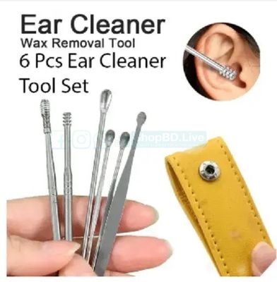 6pcs Set Stainless Steel Ear Cleaner Set – Spring Ear Wax Remover Spoon Kit | Safe & Reusable | Price in BD_img_3