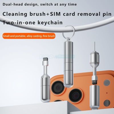 Mobile Phone SIM Card Ejector Tool Earphone Cleaning Pen High End Portable Keychain for Bluetooth Earphones and Earpiece Compartments_img_4