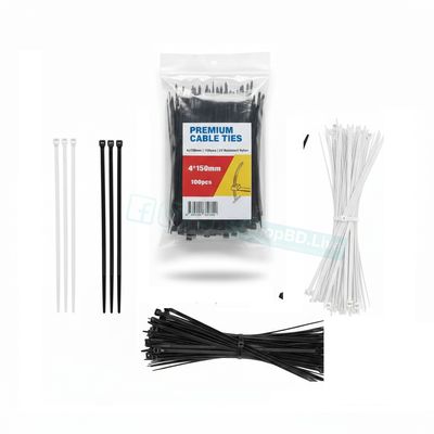 100 PCS 6 Inch Cable Ties (4×150mm) multi purpose Heavy Duty UV Resistant Nylon Zip Wraps | Price in BD_img_0