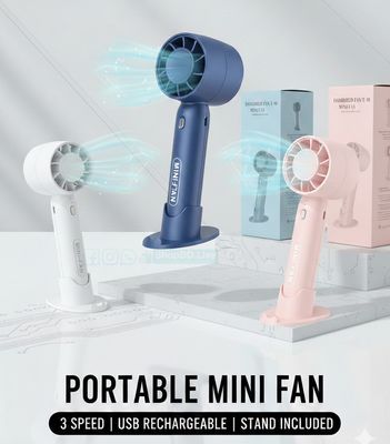 Portable Mini Handheld Fan T10 – USB Rechargeable, 2200mAh Battery, 3 Speed, Mobile Stand | Large Airflow | Price in BD_img_0