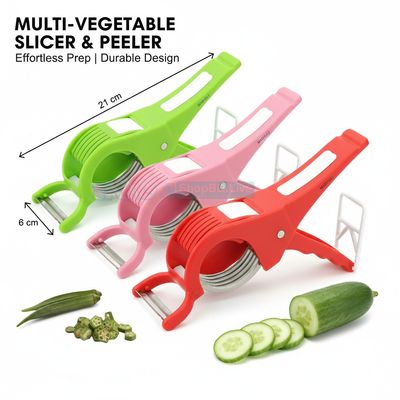 2-in-1 Multipurpose Vegetable & Fruit Cutter with Peeler | 5 Sharp Blades Multi Chopper | Price in BD_img_0