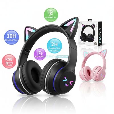 PM-35 Cat RGB Bluetooth Headphone | Wireless Gaming Headset with Cat Ears | Price in BD_img_0