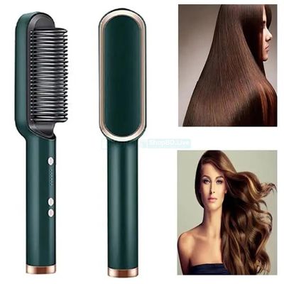 2 in 1 Professional Hair Straightener Comb | Fast Heating PTC Electric Styling Brush | Beard & Hair Straightening Comb Price in BD_img_2