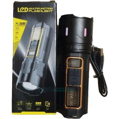 Rechargeable Zoom LED Flashlight X-55 with Power Bank – High Brightness & Multi-Mode | Price in BD_img_2