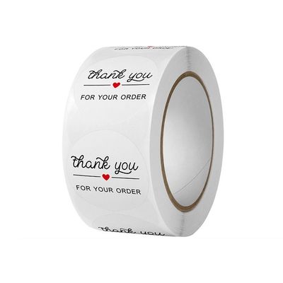 Thank You Stickers 500pcs Roll Round White Decorative Gift Tag Coated Paper for Ordering Store Sealing_img_4