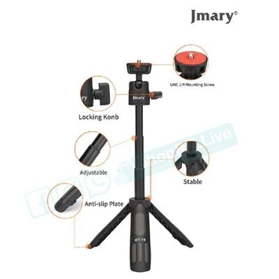 JMARY MT-19 Mini Phone Tripod 360° Rotation Aluminum Portable Stand (312mm) | Price in BD_img_2