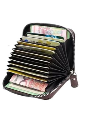 Credit & Debit Card Holder Leather Wallet for Men & Women – RFID Blocking Multi-Card & Visiting Card Holder Brown, Coffee, Black | Price in BD_img_5