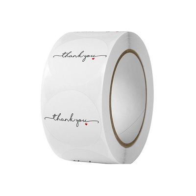 Thank You Stickers 500pcs Roll Round White Decorative Gift Tag Coated Paper for Ordering Store Sealing_img_5