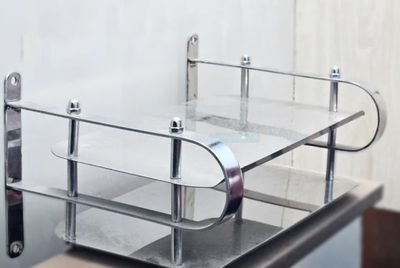 2-Layer Wall Mount SS Wifi Router Stand(100% Pure Stainless Steel) Shelf for TV Box & Remotes_img_0