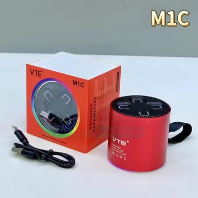 VTE M1C Mini BlueTooth Speaker Wireless Stereo Aluminum Alloy Plug-in Card Color Lights Dazzling Subwoofer_img_0