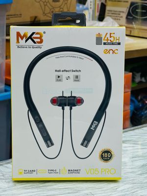 MKB V05 Pro Magnetic ENC Wireless Neckband with 45H Battery & TF Card | Price in BD_img_4