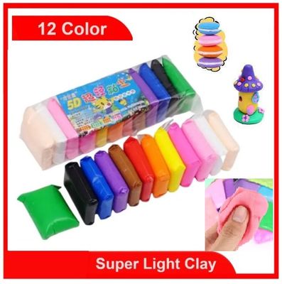 12 pcs Colors Air Dry Clay - Clay Set of 12 Colours Colors for Kids, Air Dry Clay for Kids DIY Ultra-Light Modelling Bouncing Clay with Tools for Kids 12 Different Color Clay_img_3