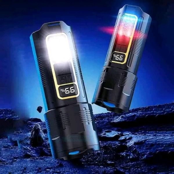 Rechargeable Zoom LED Flashlight X-55 with Power Bank – High Brightness & Multi-Mode | Price in BD