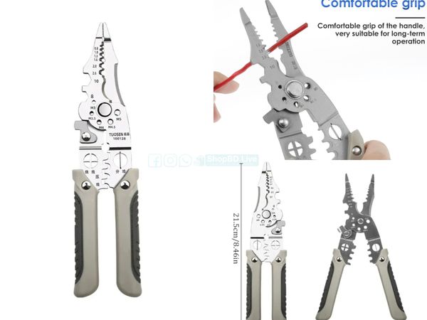 Multifunctional Wire Stripper Crimper Cable Cutter Pliers – Electric Wire Cutting, Stripping & Crimping Tool Scissors