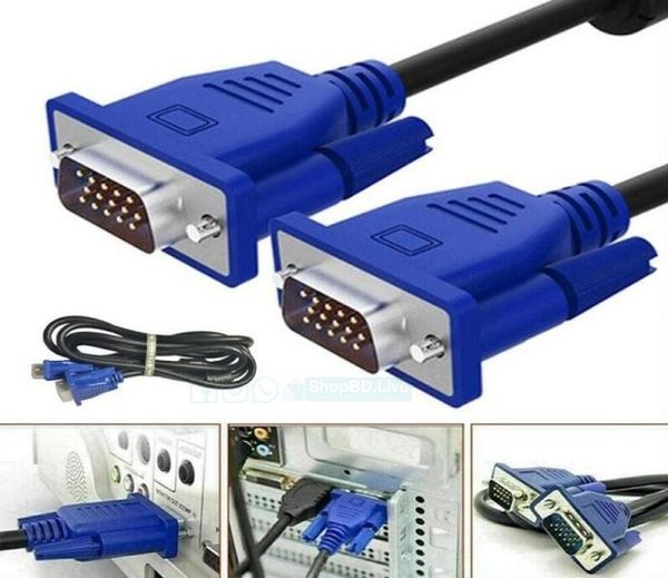 High Quality Monitor VGA Cable for Desktop Monitor - Black