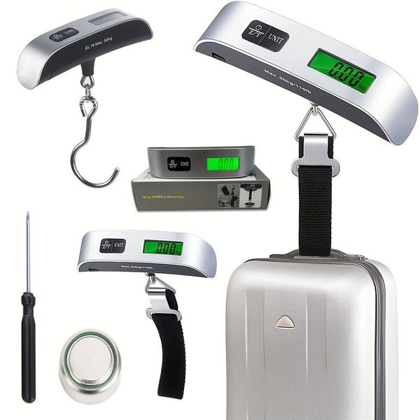 Portable Scale Digital LCD Display 110lb/50kg Electronic Luggage Hanging Suitcase Travel Weighs Baggage Bag Weight Balance 1pcs