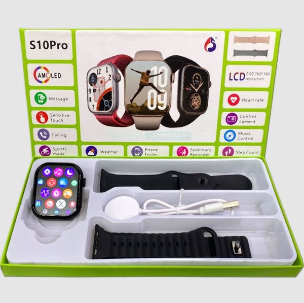 S10 Pro Smart Watch – AMOLED Display | Bluetooth Connectivity | Touch Screen | Magnetic Charging Smartwatch