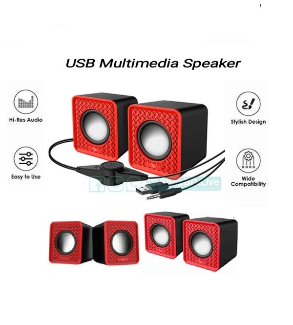 Mini USB Multimedia Speaker 2.0 Channel 3W x2 Portable Speaker for PC, Laptop & Mobile | Price in BD