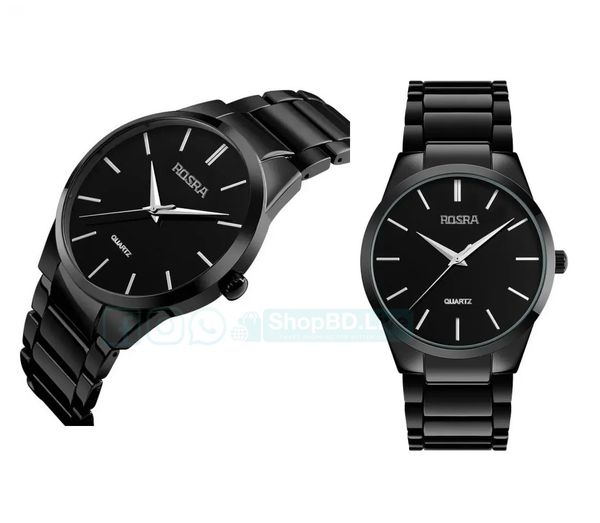 Stylish ROSRA Stainless Steel Black Colour Fashionable Man Watch