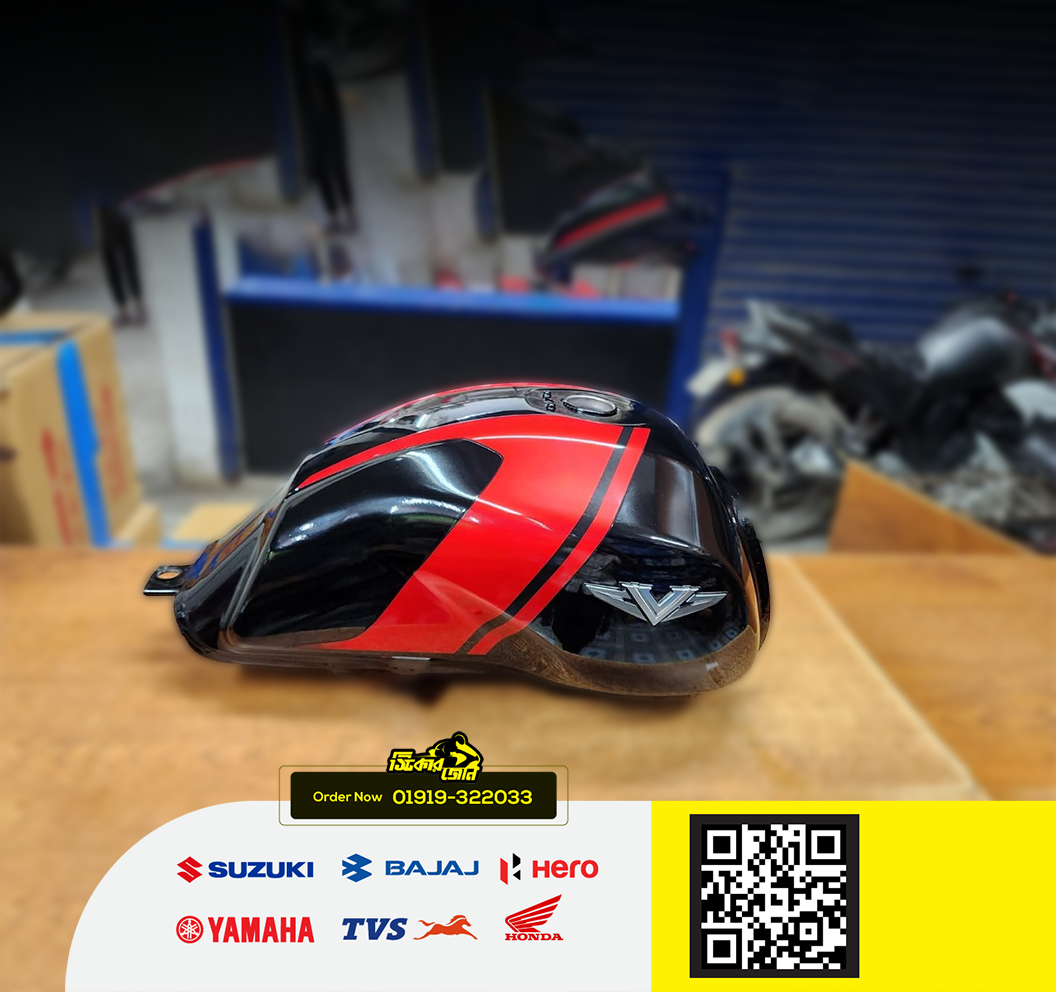Fuel Tank for Bajaj V15 Black Red Tank P2_img_1