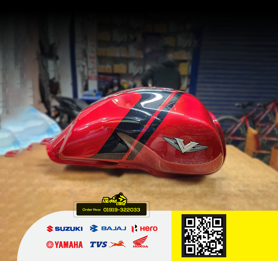 Fuel Tank for Bajaj V15 Red Black Tank P2_img_1