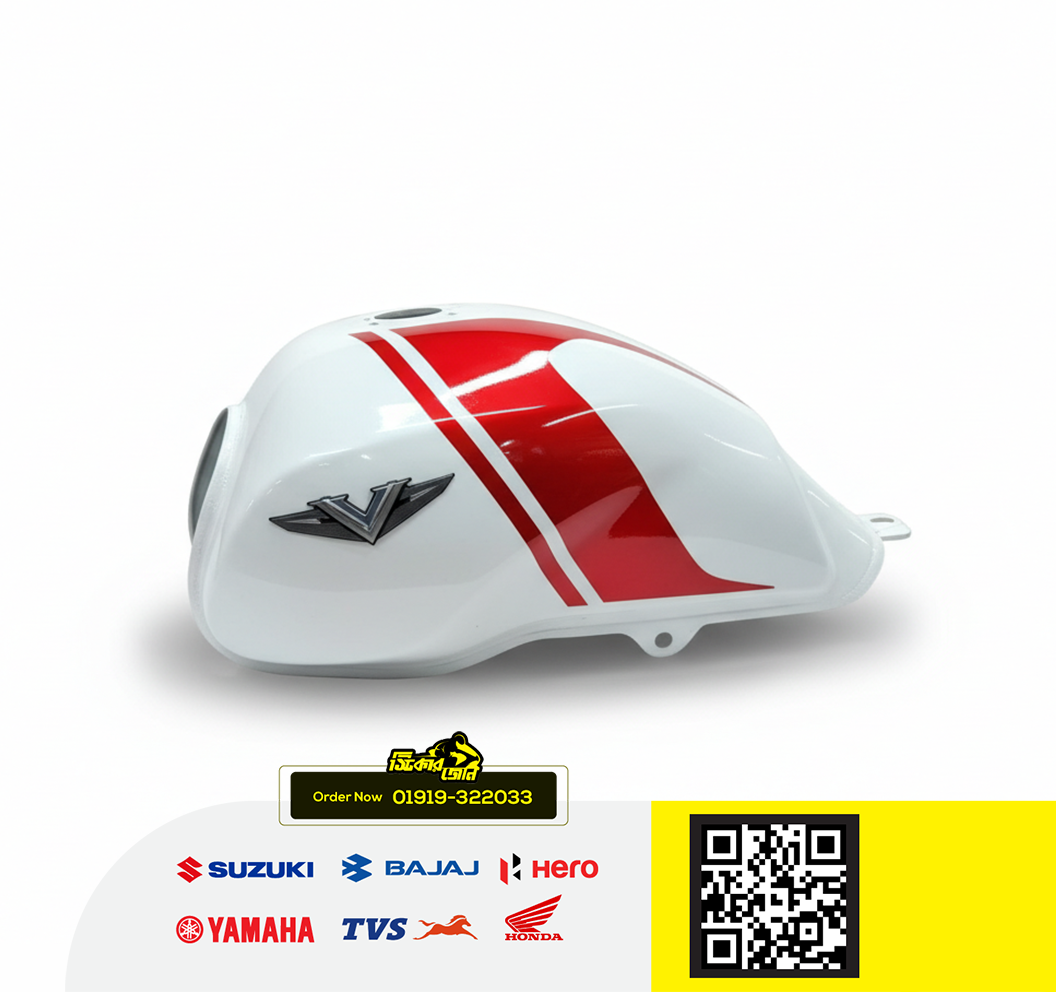 Fuel Tank for Bajaj V15 White Red Tank P2_img_0