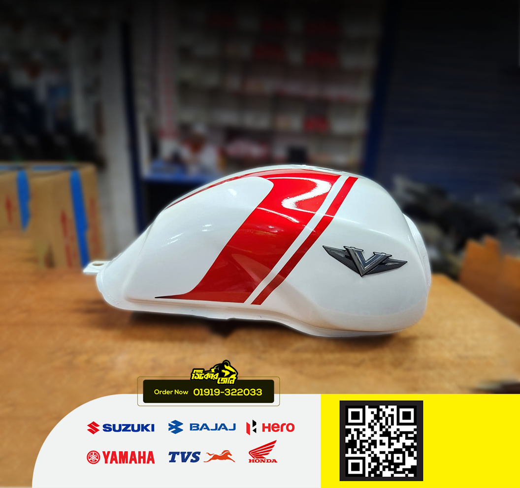Fuel Tank for Bajaj V15 White Red Tank P2_img_1